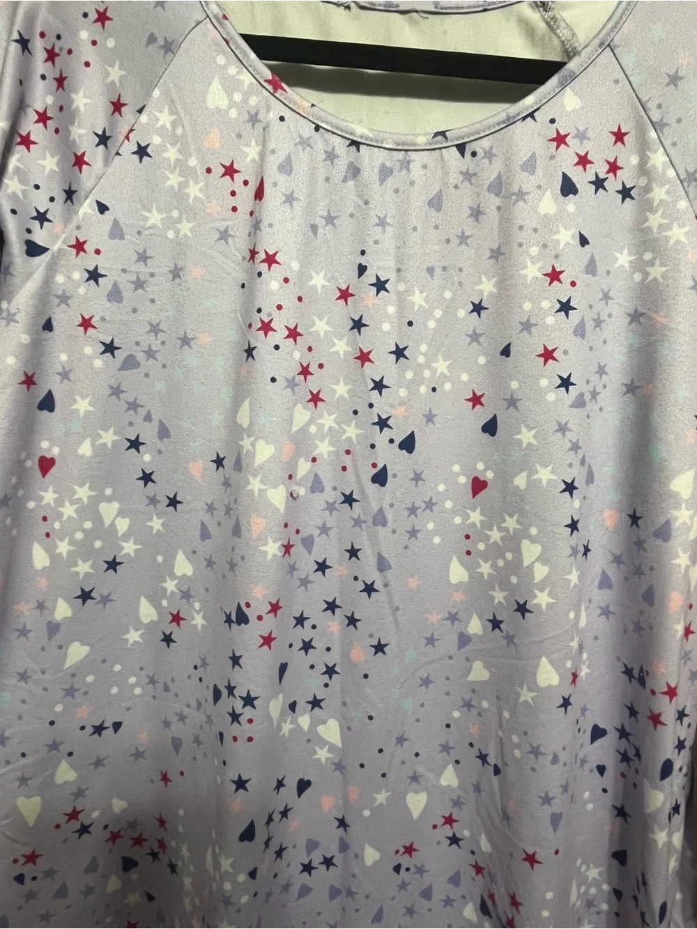 Light Purple Star Print & Cat Women’s Nightgowns Set of 2 Size Large